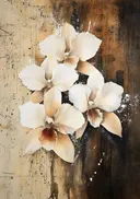 Schilderij van crèmekleurige orchideeën