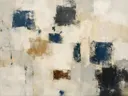 Schilderij: crèmewitte vakken met blauwe accenten