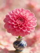 Fotografie van dahlia in volle zon, felroze