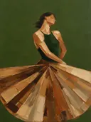 Danseres, olieverf in aardetinten, schilderachtig olieverf schilderij, danseres