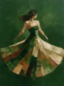 Danseres, olieverf in diep aardetinten, schilderachtig olieverf schilderij, danseres
