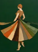 Danseres, olieverf in donker aardetinten, schilderachtig olieverf schilderij, danseres