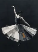 Danseres, olieverf in houtskool, schilderachtig olieverf schilderij, danseres