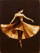 Danseres, olieverf in kaneel en karamel, schilderachtig olieverf schilderij, danseres