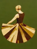 Danseres, olieverf in kastanje en goud, schilderachtig olieverf schilderij, danseres