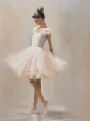 Balletdanseres in witte tutu in dansende pose