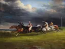 De derby van Epsom van Théodore Géricault: dieren met paarden