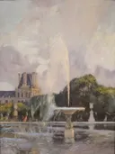 De fontein in de Tuilerieën van Gaston La Touche: stad met tuilerieën