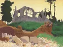 De kerk van Souain van Félix Vallotton: stad met bomen