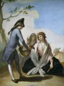 De landelijke gave van Ramón Bayeu: figuren met waaier