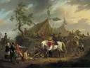 De legerplaats van Dirk Langendijk: figuren met paarden