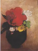 De rode klaproos van Odilon Redon: stilleven met boeket, bloemen en vaas