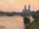 De Seine van Henry Ossawa Tanner: landschap met boten en bomen