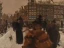 Landschapsschilderij 'De Singelbrug bij de Paleisstraat in Amsterdam' naar George Hendrik Breitner