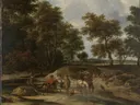 Landschapsschilderij 'De Voorde' naar Jacob van Ruisdael