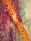 Kleurvelden schilderij, diagonaal in fel magenta
