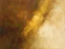 Kleurvelden schilderij, diagonaal in kastanje en goud