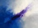 Kleurvelden schilderij, diagonaal in kobalt en violet