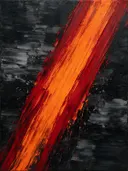 Kwastslag schilderij, diagonaal in Vulkanisch