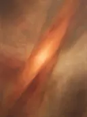 Nevel schilderij, diagonaal in Terracotta