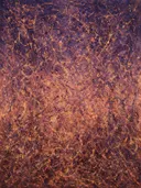 Action painting schilderij, diagonaal (drip) in gouden uur