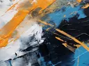 Abstract grafisch schilderij met diagonale strepen