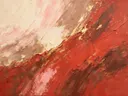 Paletmes abstract schilderij, diagonale vlakken in creme en goud