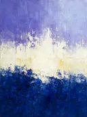 Abstract landschap in diep kobalt en kalkwit
