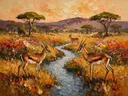 Dierenrijk in de bloementuin, schilderij met verschillende dieren