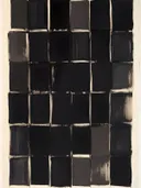 Donker geblokt raster, abstract schilderij