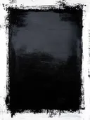 Abstract schilderij met zwart vlak en witte rand