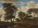 Landschapsschilderij 'Dorpsgezicht' naar Salomon van Ruysdael