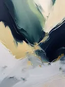 Abstract marmerschilderij in teal en goud