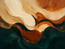 Paletmes abstract schilderij, drie vlakken in rust en teal