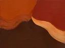 Paletmes abstract schilderij, drie vlakken in terracotta