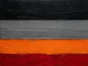 Kwastslag schilderij, drievoudige horizon in Vulkanisch
