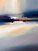 Abstract pastel wolkenlucht schilderij