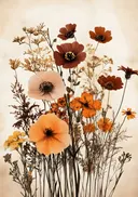 Schilderij van een droogbloemenboeket