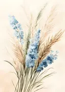 Schilderij van droogbloemen en pampasgras