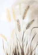 Illustratie van droogbloemen korenaren