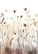 Schilderij van een veld met droogbloemen