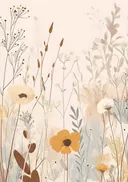 Schilderij van een droogbloemenveld in beige