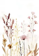 Aquarel van een droogbloemenveld