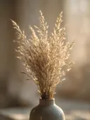 Fotografie van droogboeket in het gouden uur, gedempt strogeel