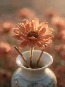 Fotografie van droogboeket in het gouden uur, warm terracotta