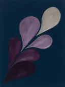 Druppelvormen in de stijl Retro Shapes, in diep aubergine, pruim en verstoft lila, met bleek oestergrijs