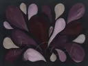 Druppelvormen in de stijl Retro Shapes, in diep aubergine, pruim en verstoft lila, met bleek oestergrijs