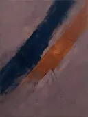 Kwastslag schilderij, dubbele diagonaal in Woestijnzonsondergang