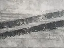 Meswerk schilderij, dubbele diagonaal in Grafiet Mono