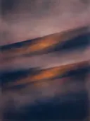 Nevel schilderij, dubbele diagonaal in Woestijnzonsondergang